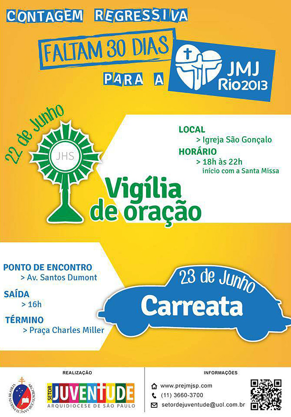 Contagem regressiva para a JMJ Rio 2013